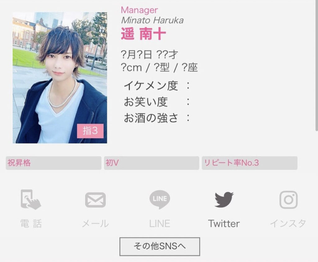 ハリーティッカーのホスト時代のプロフィール