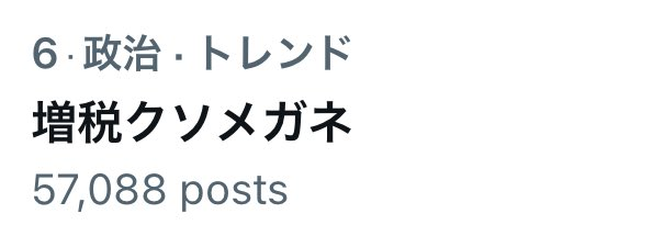 増税メガネという言葉が急増しトレンド入りした様子